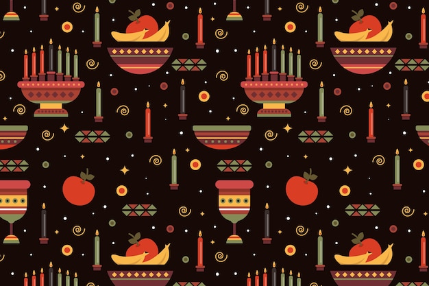 Desenho de padrão kwanzaa plano