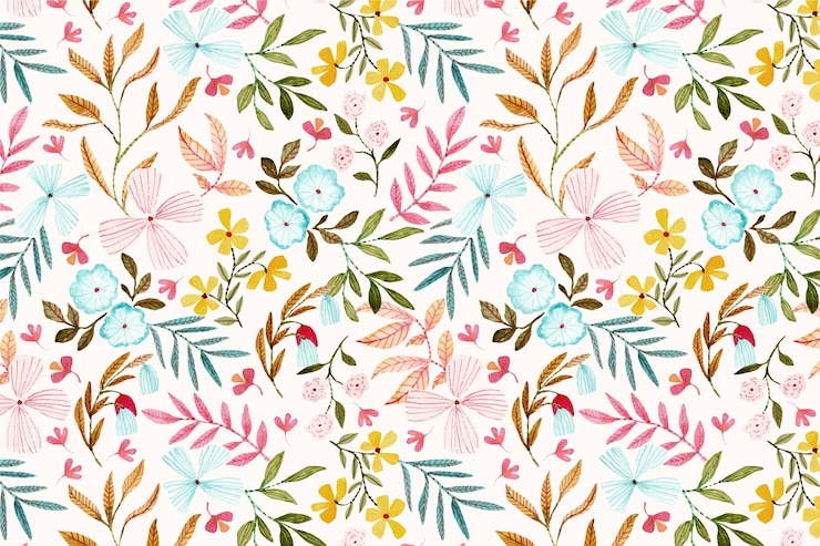 Vetor grátis desenho de padrões florais em aquarela