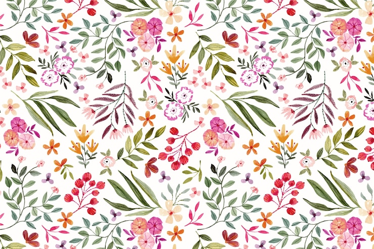 Vetor grátis desenho de padrões florais em aquarela