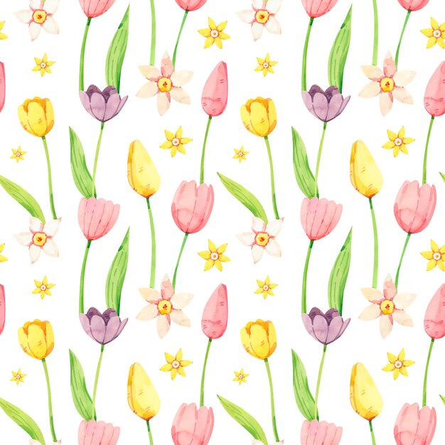 Desenho de padrões realistas para a primavera.