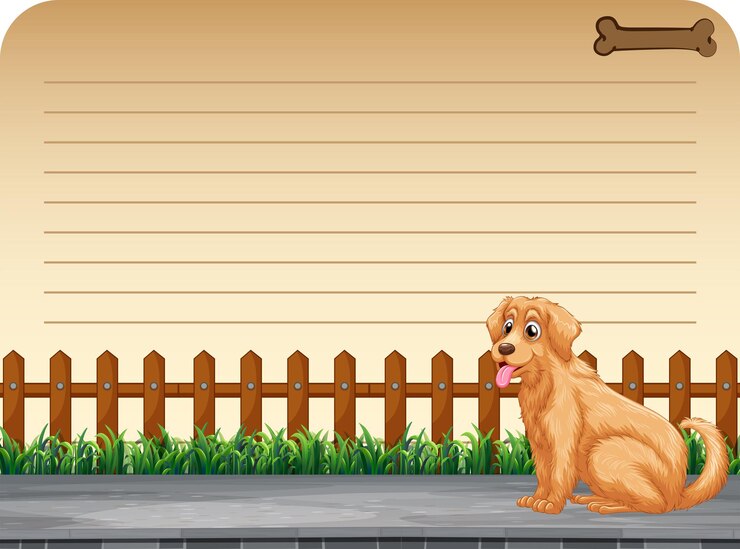 Vetor grátis desenho de papel de linha com cachorro de estimação