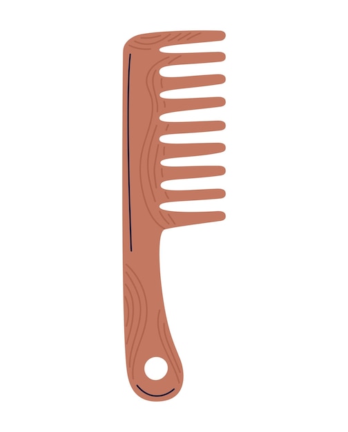 Vetor grátis desenho de pente de cabelo de madeira