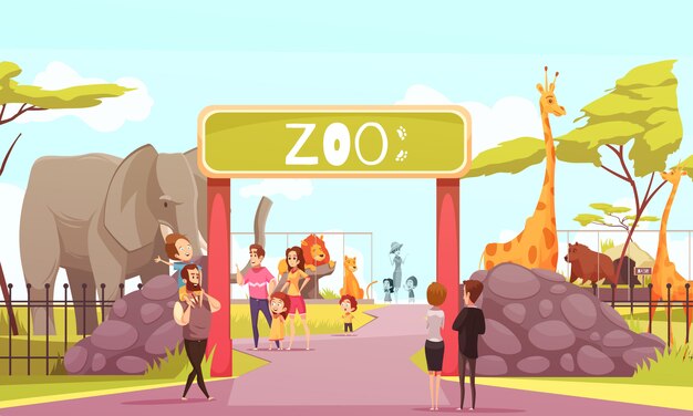 Desenho de portão de entrada do zoológico