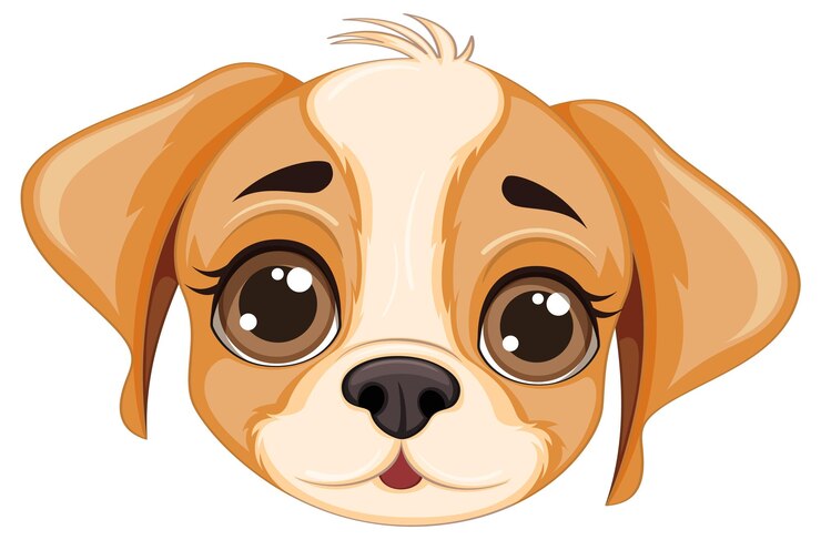 Vetor grátis desenho de rosto de cachorro fofo isolado