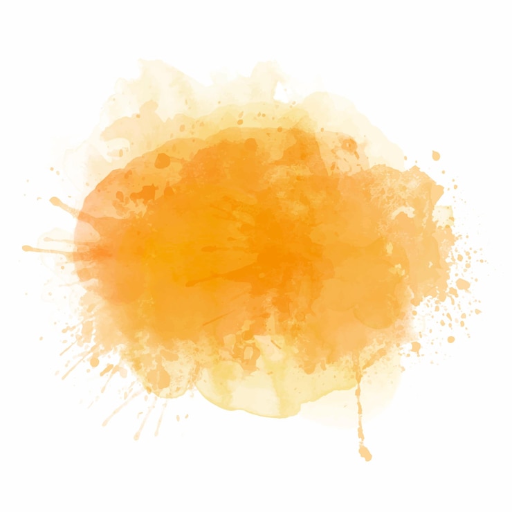 Vetor grátis desenho de salpicaduras de aquarela laranja pintado à mão