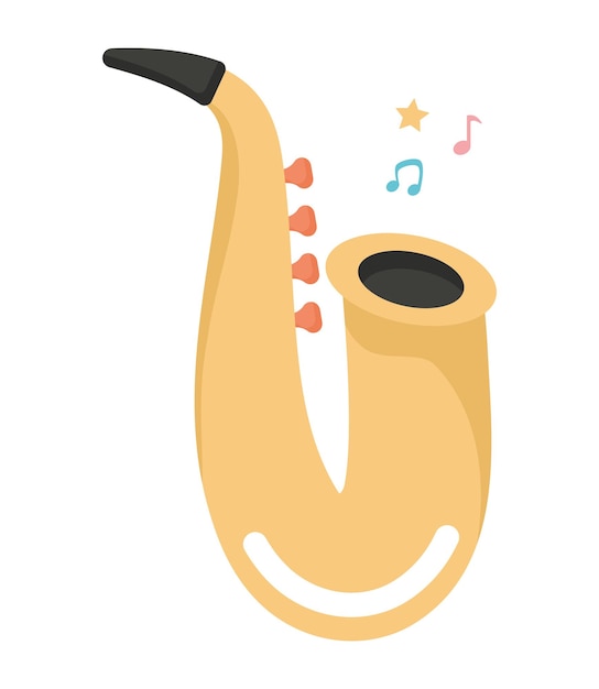 Vetor grátis desenho de saxofone colorido