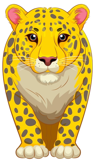 Vetor grátis desenho de tigre amarelo fofo andando