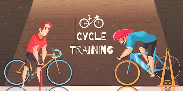 Vetor grátis desenho de treinamento de corrida de ciclo