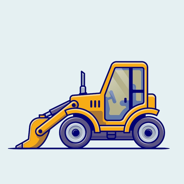 Vetor grátis desenho de veículo trator. construção de transporte isolado