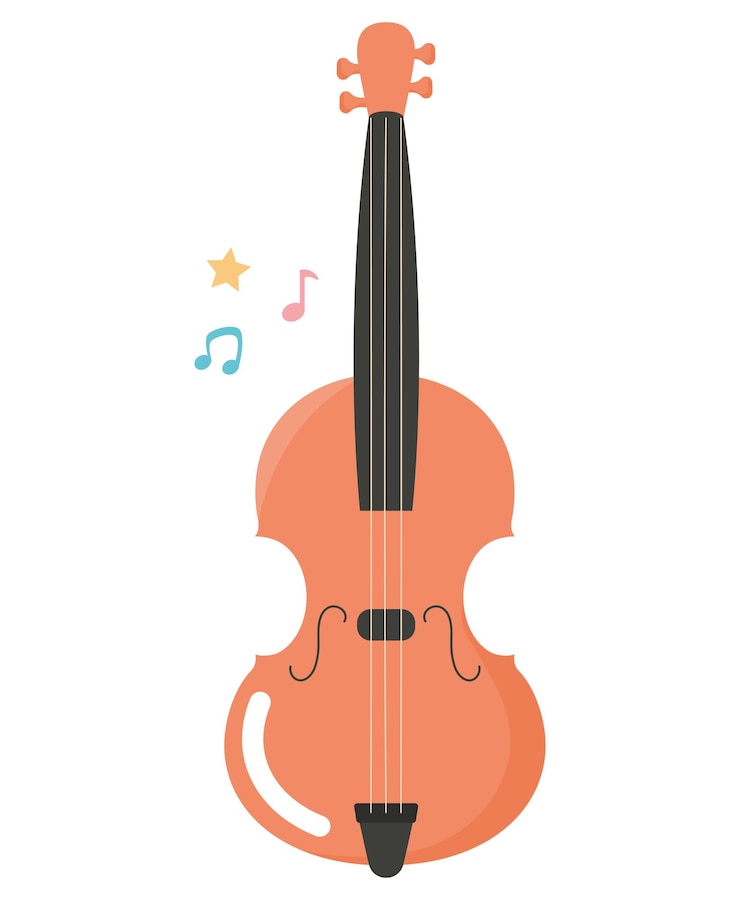 Vetor grátis desenho de violino colorido