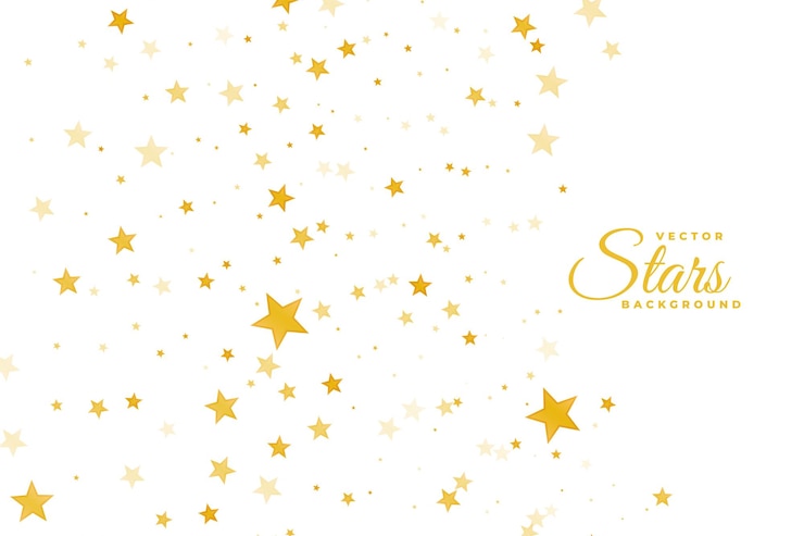 Vetor grátis desenho decorativo de estrelas brilhantes douradas em fundo branco