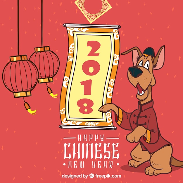 Desenho desenhado ano novo chinês