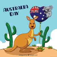 Vetor grátis desenho desenhado de dia de austrália