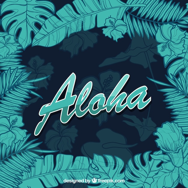 Vetor grátis desenho desenhado de fundo aloha