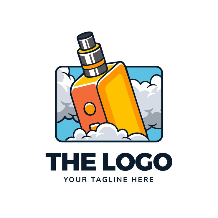 Vetor grátis desenho do logotipo da loja de fumaça desenhado à mão