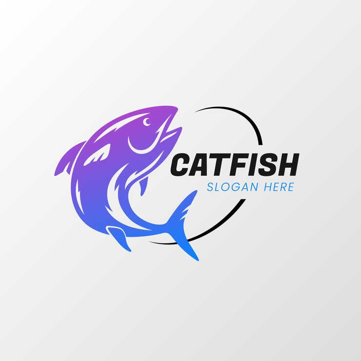 Vetor grátis desenho do logotipo do bagre em gradiente