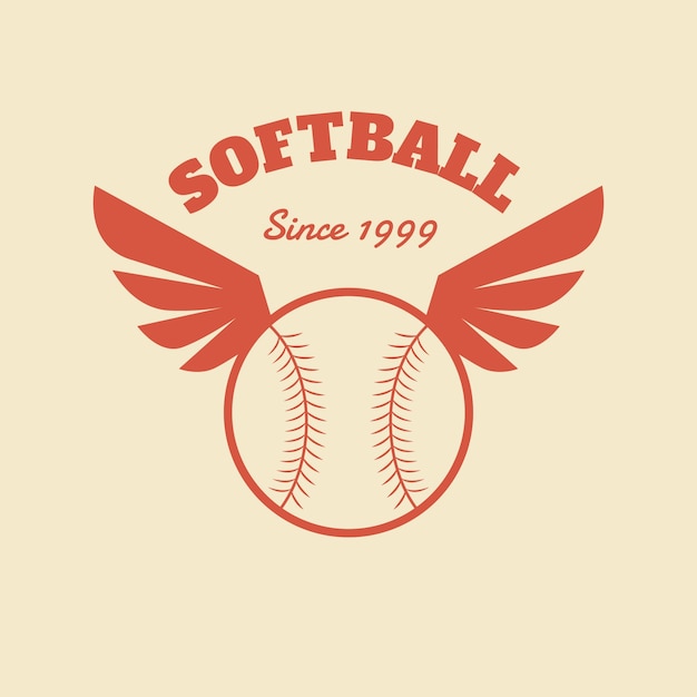 Vetor grátis desenho do logotipo do softball