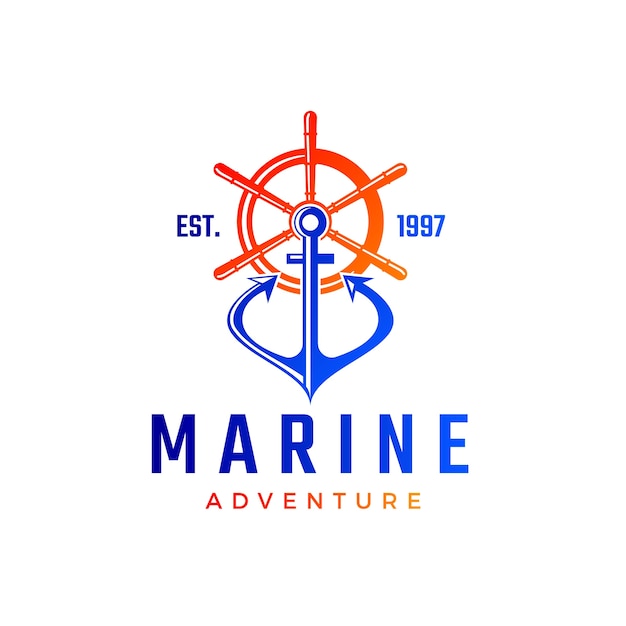 Vetor grátis desenho do logotipo marinho em gradiente