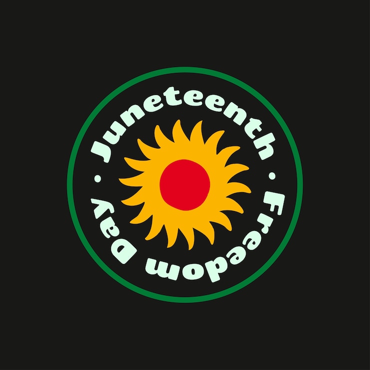 Vetor grátis desenho do modelo do logotipo do juneteenth