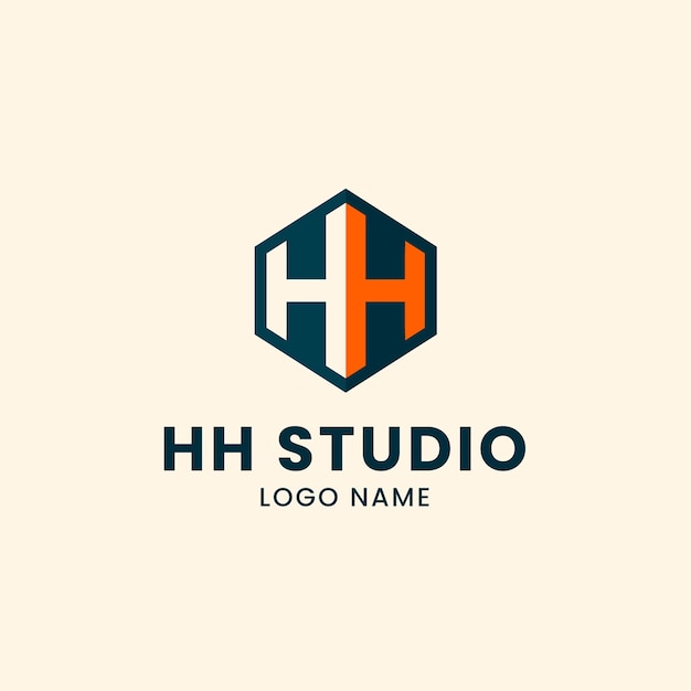 Vetor grátis desenho do monograma do logotipo hh