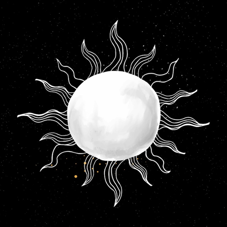Vetor grátis desenho do sol, vetor de ícone de doodle, ilustração fofa de galáxia
