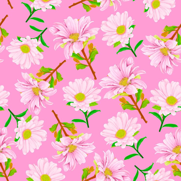 Vetor grátis desenho floral desenhado à mão sem costura
