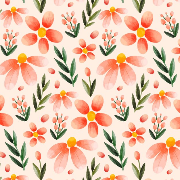 Desenho floral em tons de pêssego