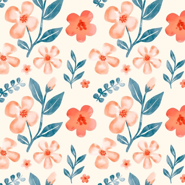Desenho floral em tons de pêssego