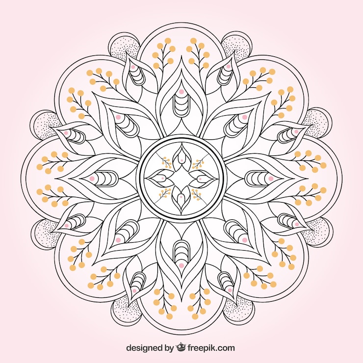 Vetor grátis desenho fundo mandala