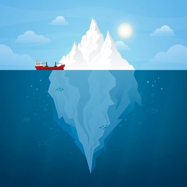 Vetor grátis desenho ilustrado iceberg