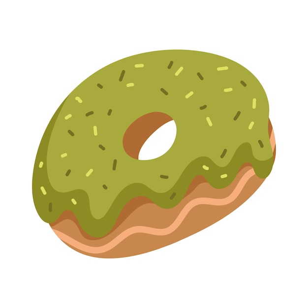 Vetor grátis desenho isolado de ícone de donut de matcha