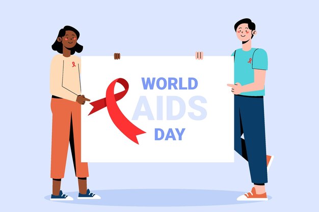 Desenho plano de fundo do Dia Mundial da AIDS