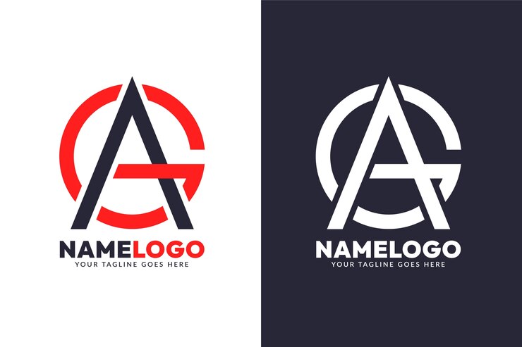 Vetor grátis desenho plano de logotipo de iniciais