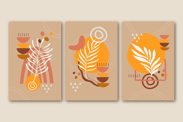 Desenho plano desenhado à mão arte de parede boho
