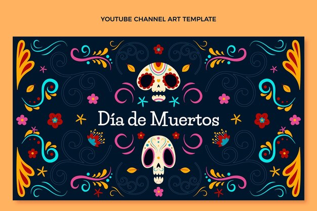 Desenho plano dia de muertos arte do canal do youtube