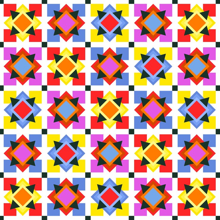 Vetor grátis desenho plano padrão geométrico colorido