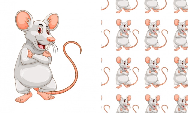 Vetor grátis desenhos animados de padrão de rato isolado