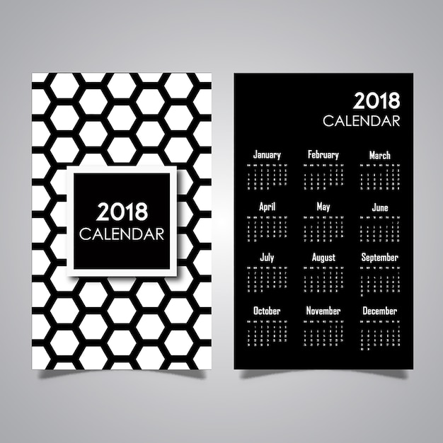 Vetor grátis desenhos em preto e branco do calendário de padrões