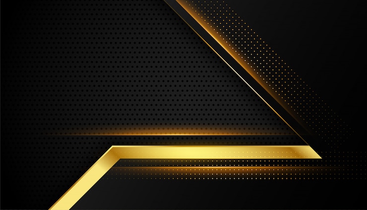 Vetor grátis design abstrato premium preto e dourado