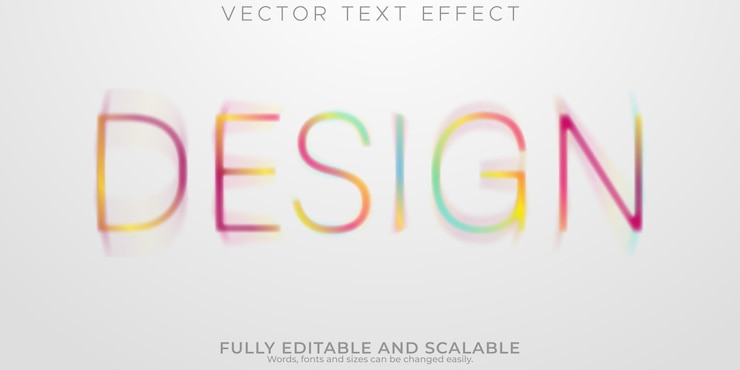 Vetor grátis design arco-íris editável de efeito de texto criativo e estilo de texto colorido