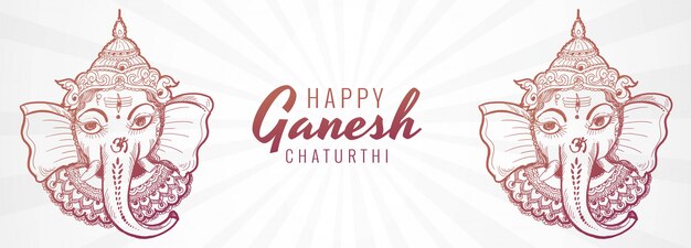 Design artístico criativo de banner ganesh chaturthi