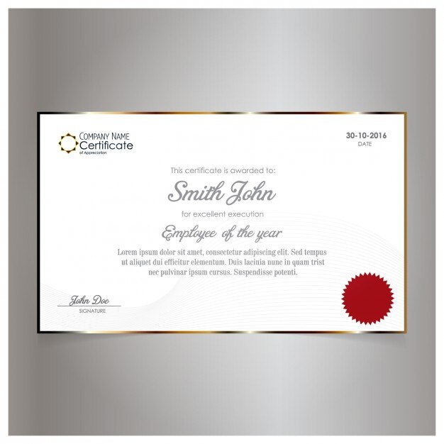 Vetor grátis design certificado elegante