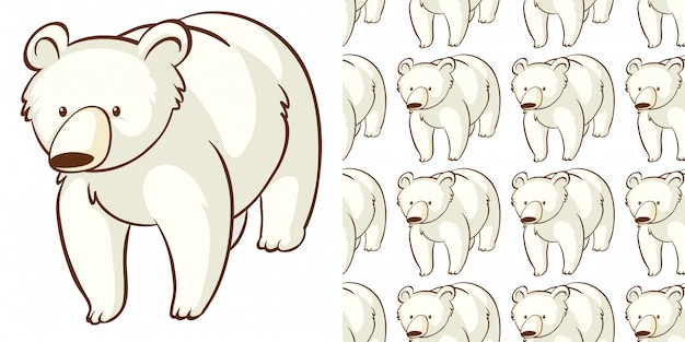 design com urso polar padrão sem emenda
