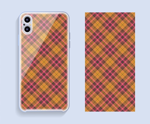 Design da capa do smartphone. padrão geométrico de modelo para a parte traseira do telefone móvel.