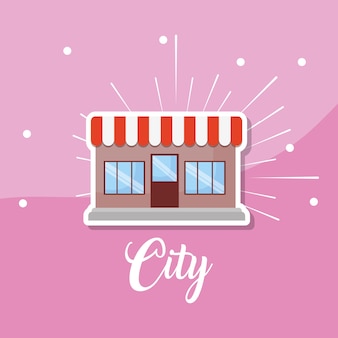 Design da cidade com o ícone da loja