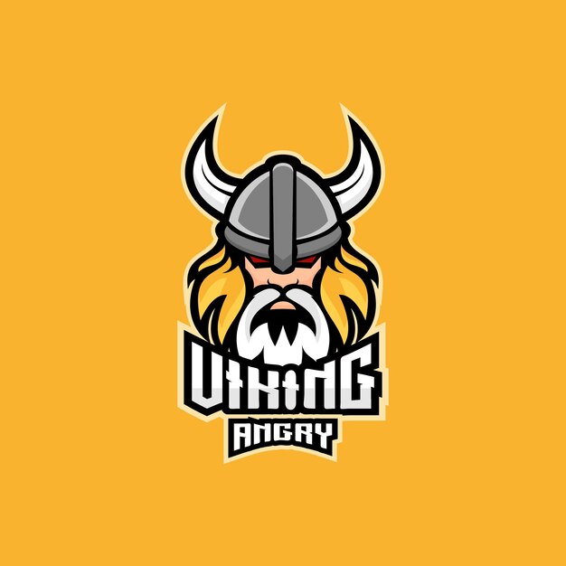 Design da equipe esport do logotipo com raiva Viking