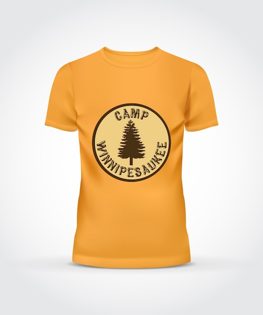Design de acampamento de t-shirt amarelo