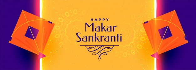 Design de bandeira bonita makar sankranti festival