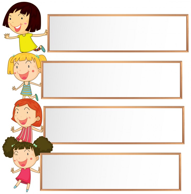 Vetor grátis design de banner com ilustração de quatro crianças