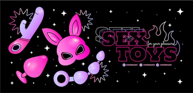 Vetor grátis design de banner de brinquedos sexuais